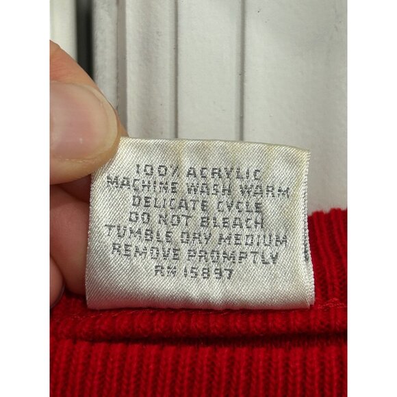 Bobbie Brooks Red Acrylic Crewneck Sweater Womens Sz Medium - Picture 6 of 9